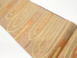 引箔霞模様織出し袋帯